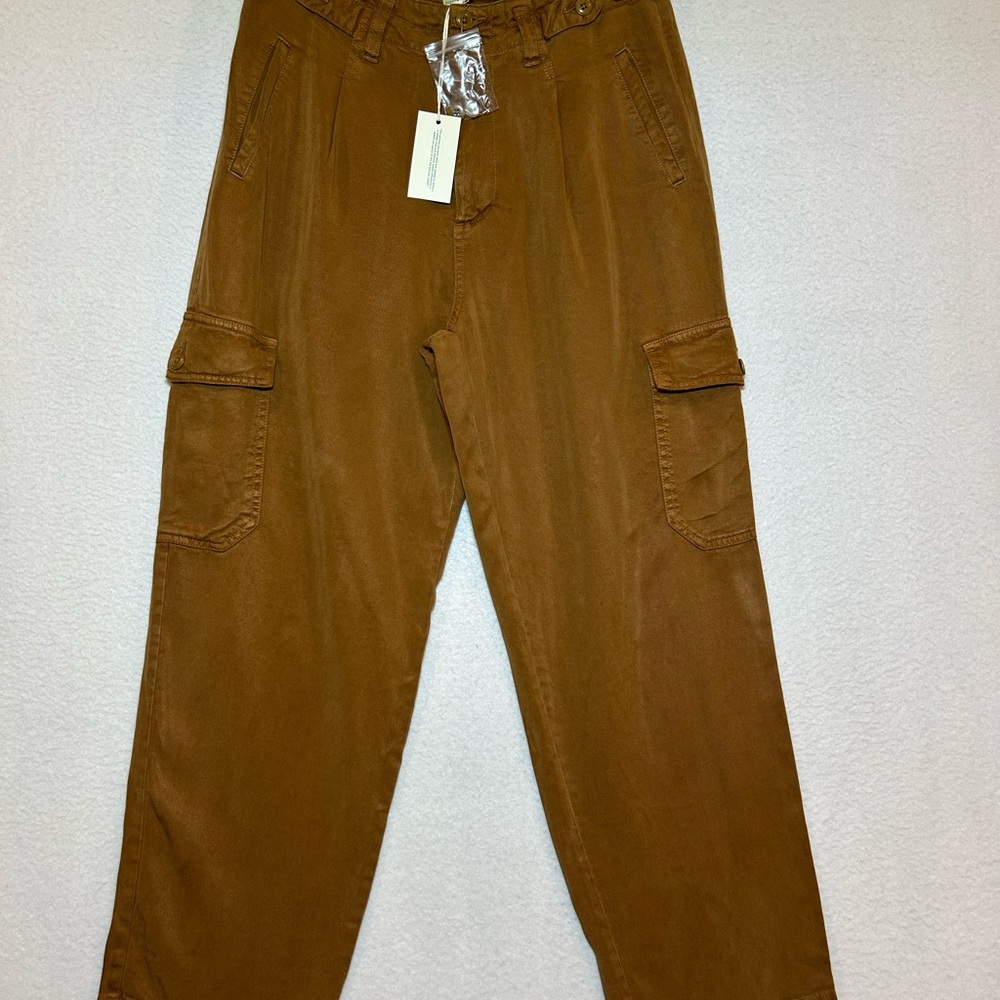 Sundance Women's Brown ankle Cargo Pants new casual career lyocell viscose Sz 6
